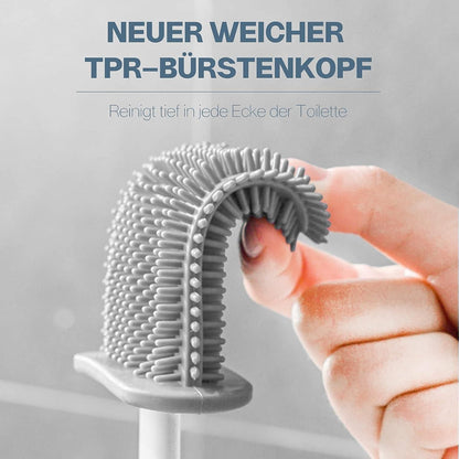 CleanMate Wall-Mounted Silicone Toilet Brush Set